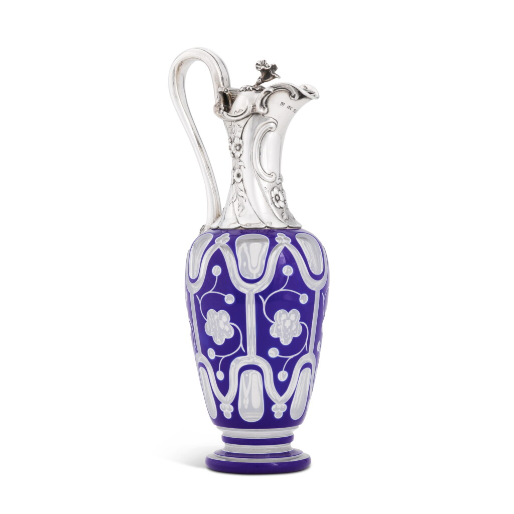View full screen - View 1 of Lot 76. A Victorian silver-mounted glass claret jug, Charles Reily & George Storer, London, 1845.