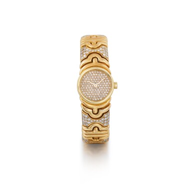 View full screen - View 1 of Lot 211. Montre bracelet de dame or et diamants, "Parentesi" | Lady's gold and diamond bracelet watch, 'Parentesi'.
