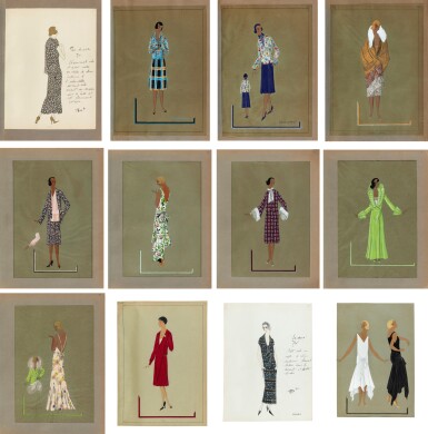 View full screen - View 1 of Lot 52. 762 dessins de mode. 1924-1931. Très précieux témoignage de l’activité de la discrète maison Goupy entre 1924 et 1931. .