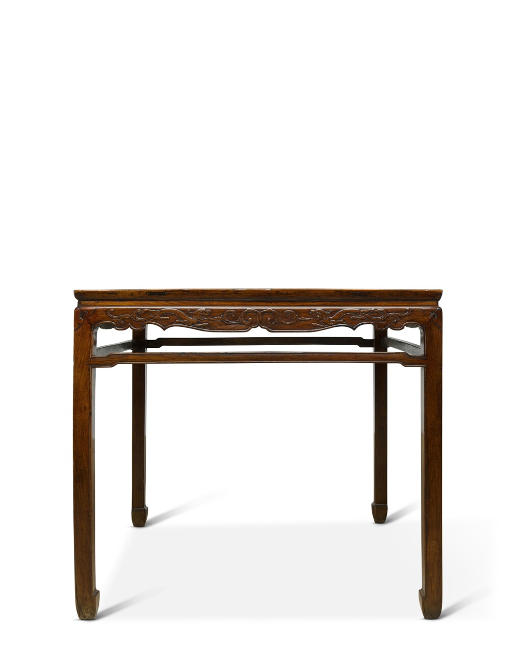 View full screen - View 1 of Lot 8047. A huanghuali waisted square corner-leg table, Qing dynasty, 18th century | 清十八世紀 黃花梨螭龍紋束腰方桌.