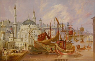 View full screen - View 1 of Lot 1640. General Ulysses S. Grant and his Entourage Entering Constantinople Harbor in 1878.