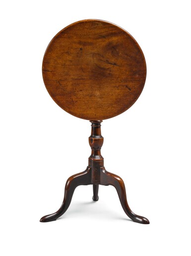 View full screen - View 1 of Lot 50. A GEORGE III MAHOGANY TILT-TOP TRIPOD TABLE, LATE 18TH CENTURY.