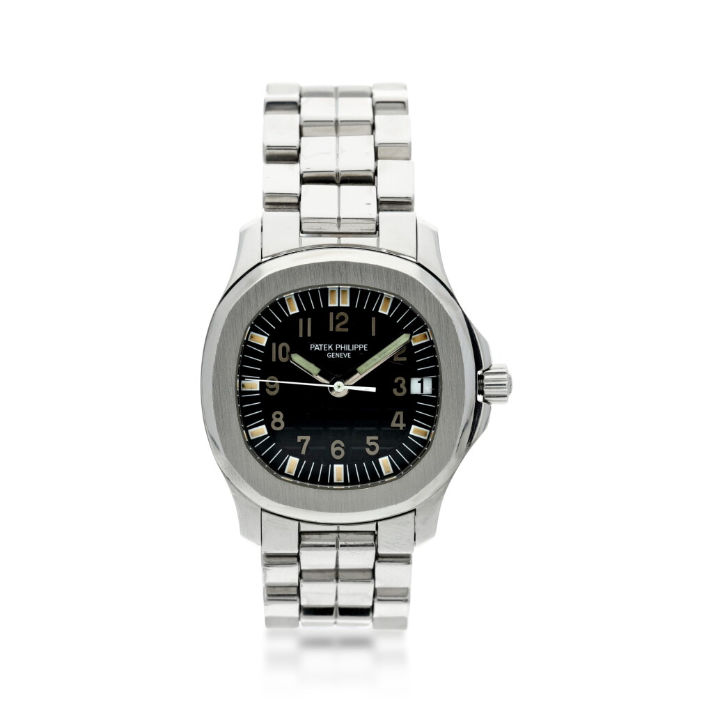 View full screen - View 1 of Lot 92. REFERENCE 5066 AQUANAUT A STAINLESS STEEL AUTOMATIC WRISTWATCH WITH DATE AND BRACELET, CIRCA 1999.