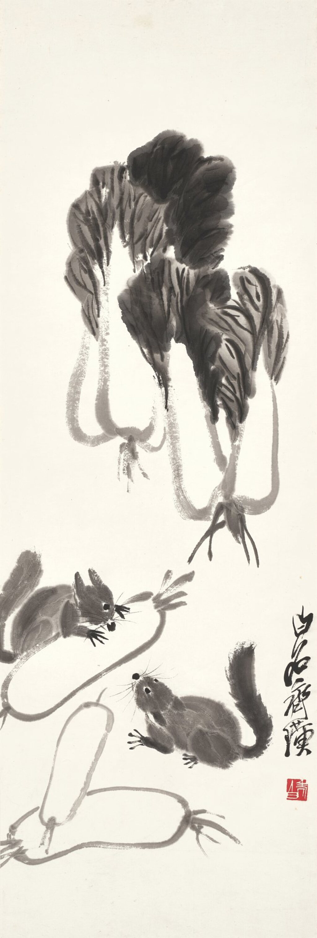 View full screen - View 1 of Lot 3012. 齊白石 各有所愛 │ Qi Baishi, Squirrels and Vegetables.