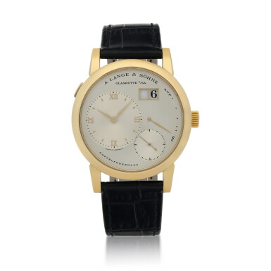 View full screen - View 1 of Lot 432. Lange 1, Ref. 101.021 Yellow gold wristwatch with digital date display and power reserve indication Circa 2001 | 朗格 101.021型號「Lange 1」黃金腕錶備數字日期及動力儲存顯示,年份約2001.