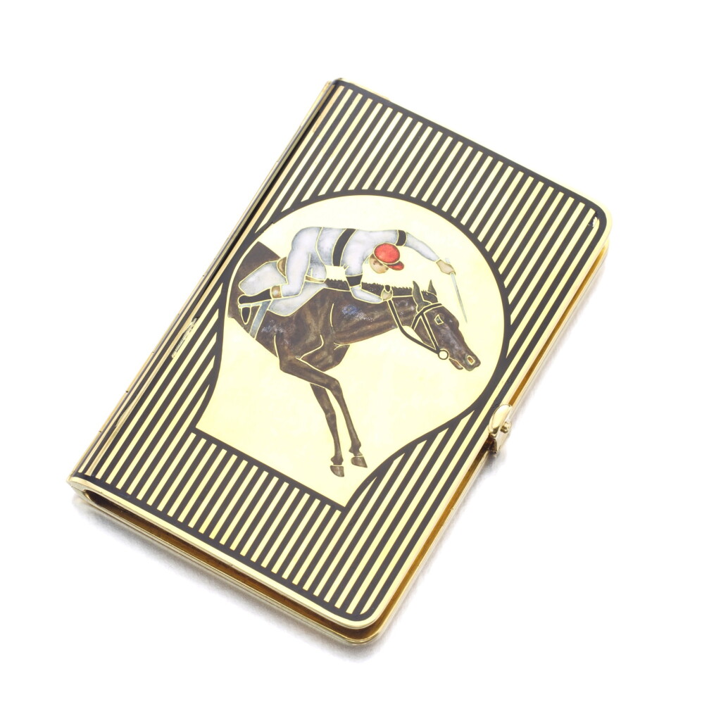 View full screen - View 1 of Lot 1151. Gold and enamel cigarette case, circa 1930.