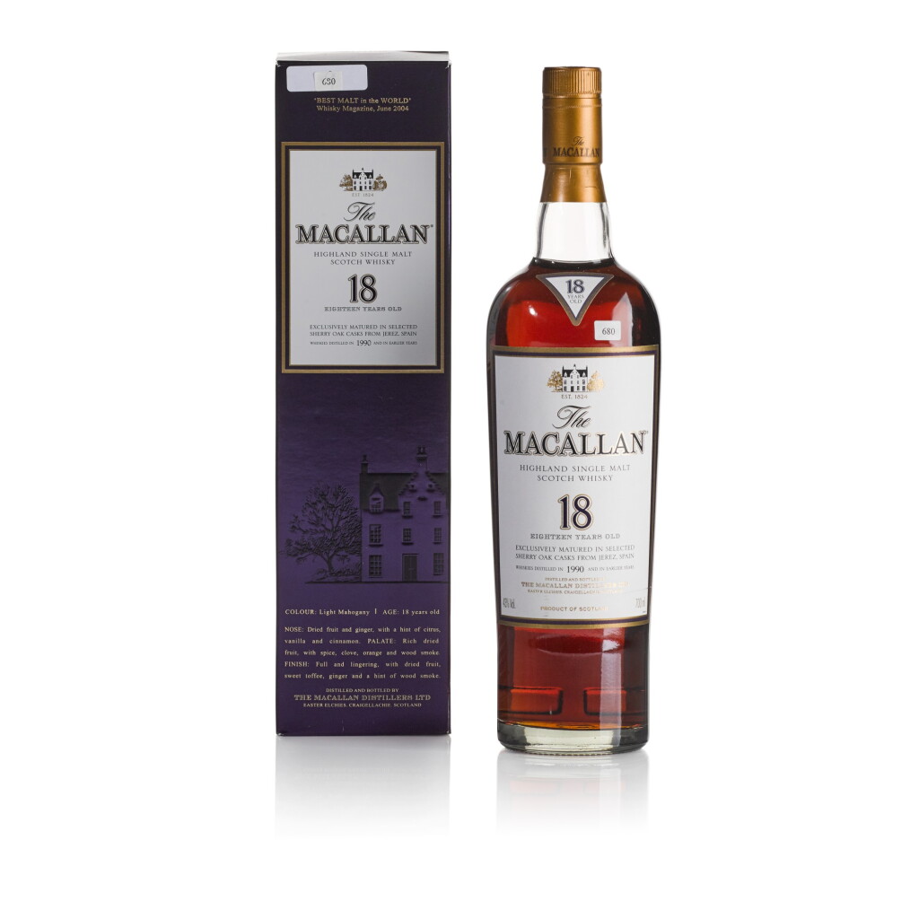 View full screen - View 1 of Lot 77. The Macallan 18 Year Old 43.0 abv 1990 (1 BT70).