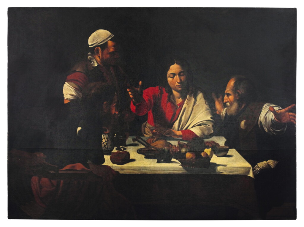 View full screen - View 1 of Lot 32. Sold Without Reserve | AFTER MICHELANGELO MERISI, CALLED CARAVAGGIO | SUPPER AT EMMAUS .