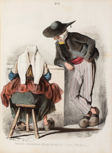 View full screen - View 1 of Lot 455. Collection des uniformes de l'armée française. 1823. Rare suite. De la bibliothèque de Brünnsee..