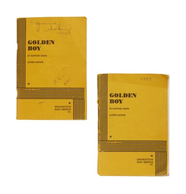 View full screen - View 1 of Lot 38. "Golden Boy" | Joanne Woodward's Annotated Scripts, with a Promotional Poster.