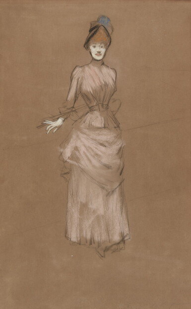 View full screen - View 1 of Lot 821. Jean Louis Forain | WOMAN IN A PINK DRESS.