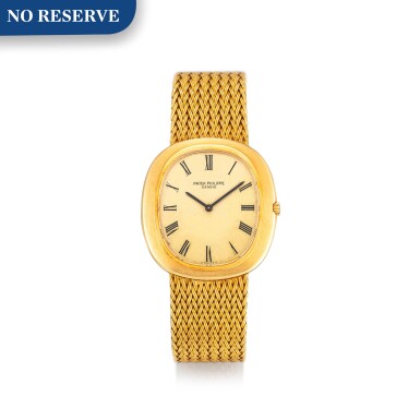 View full screen - View 1 of Lot 8134. PATEK PHILIPPE | REFERENCE 3589 | A YELLOW GOLD BRACELET WATCH, CIRCA 1975 | 百達翡麗 | 型號3589 黃金鏈帶腕錶,約1975年製.