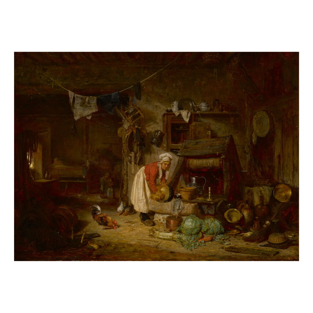 View full screen - View 1 of Lot 427. JULES DUPRÉ | INTÉRIOR DE FERME DANS LE BERRY.