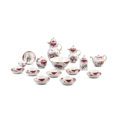View full screen - View 1 of Lot 781. A Höchst porcelain part tea and coffee service, circa 1760-65.