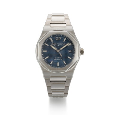 View full screen - View 1 of Lot 323. GIRARD-PERREGAUX | LAUREATO, REF 81005.11.431.11A, STAINLESS STEEL BRACELET WATCH WITH DATE, CIRCA 2020.