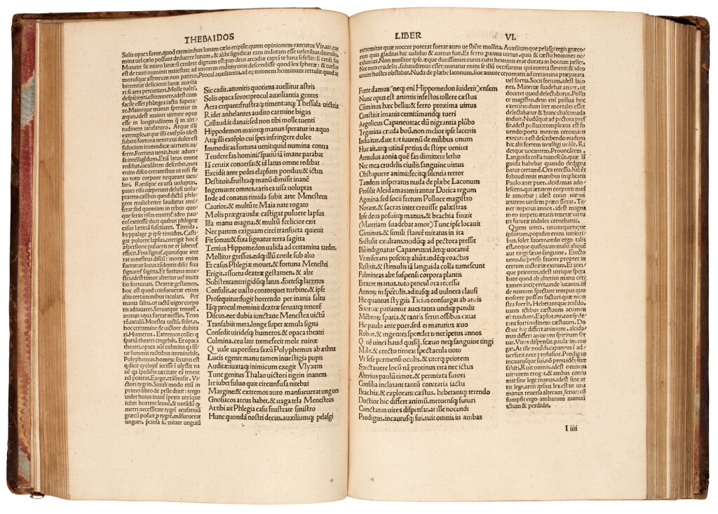 View full screen - View 1 of Lot 165. Statius, Opera, Venice, 1483, later calf, Sunderland copy.