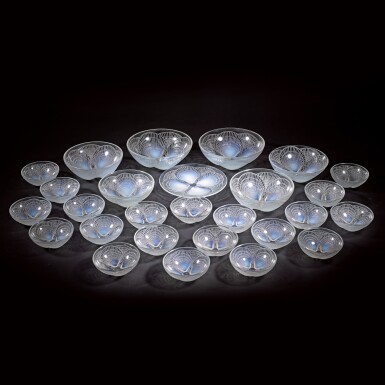 View full screen - View 1 of Lot 41. A Lalique 'Coquilles' pattern part service, various dates, second quarter 20th century.