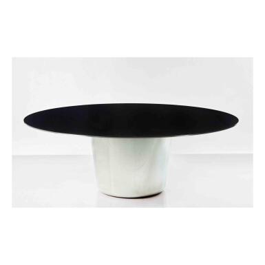 View full screen - View 1 of Lot 163. "M.L." Table with Black Top.