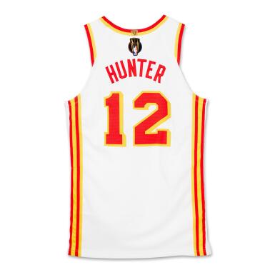 View full screen - View 1 of Lot 41. De'Andre Hunter Atlanta Hawks 2024-2025 Emirates NBA Cup Semifinals Game Worn Association Edition Jersey.