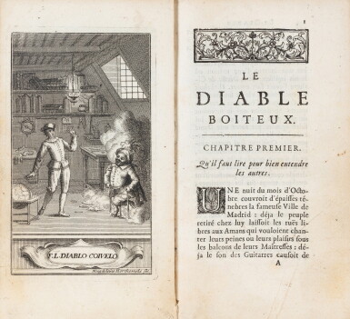 View full screen - View 1 of Lot 13. Le Diable boiteux. Paris, 1707. In-12. Reliure de l'époque. Rare édition originale..