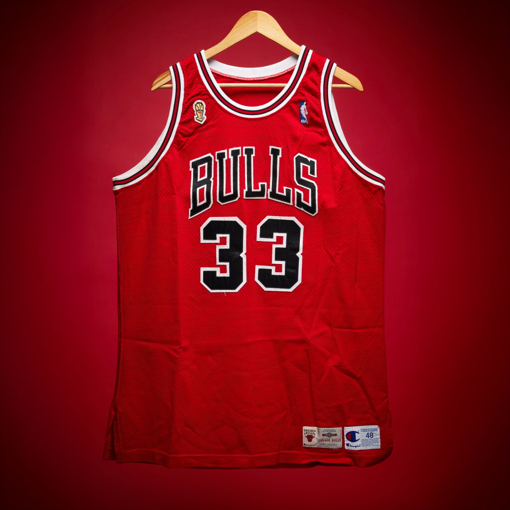 View full screen - View 1 of Lot 39. Scottie Pippen Chicago Bulls 1996 NBA Finals Game Worn Jersey | Matched to 3 NBA Finals Games | Games 3, 4, 5 | Matched to 3 Other 1996 NBA Playoff Games | 72 Win Season.