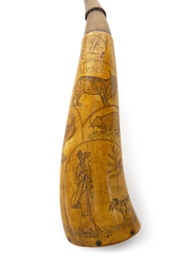 View full screen - View 1 of Lot 149. American Engraved Powder Horn, New England, Dated 1800.