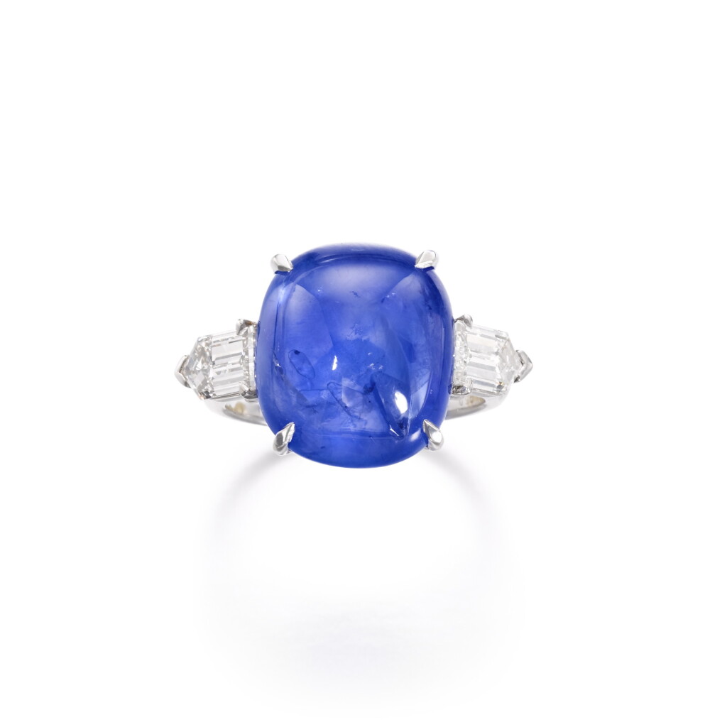 View full screen - View 1 of Lot 334. Sapphire and diamond ring.