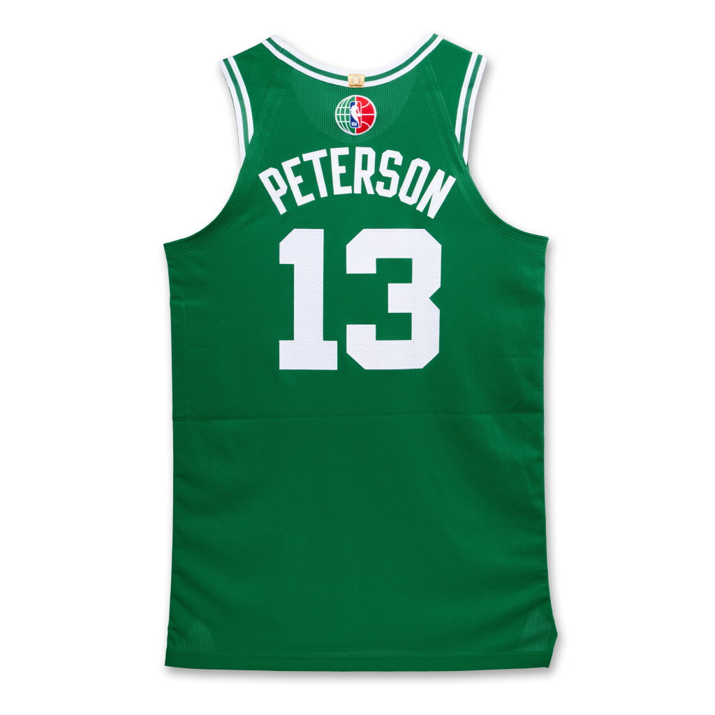 View full screen - View 1 of Lot 80. Drew Peterson ‘Abu Dhabi Games’ Boston Celtics 2024-2025 Game Worn Icon Edition Jersey | Matched to 2 Games .