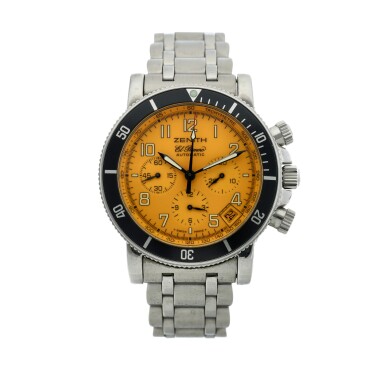 View full screen - View 1 of Lot 171. Reference 02.0471.400 El Primero 'Mango' A stainless steel automatic chronograph wristwatch with date and bracelet, Circa 1999.