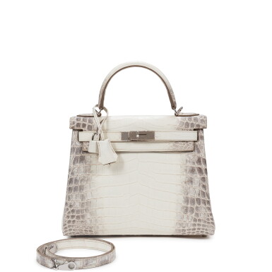 View full screen - View 1 of Lot 688. White Matte Niloticus Crocodile Himalaya Kelly 28 Retourné Palladium Hardware, 2022.