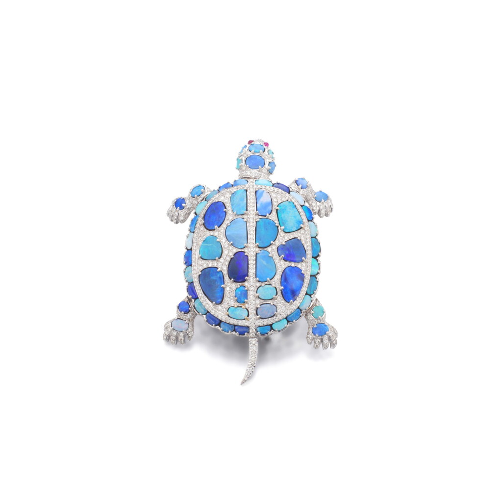 View full screen - View 1 of Lot 24. Gem set and diamond brooch, 'Tartaruga'.