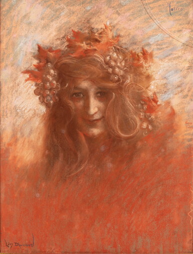 View full screen - View 1 of Lot 89. LUCIEN LÉVY-DHURMER | AUTUMN, PORTRAIT OF MARGUERITE MORENO .