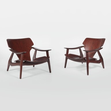 View full screen - View 1 of Lot 90. Pair of "Diz" Lounge Chairs.