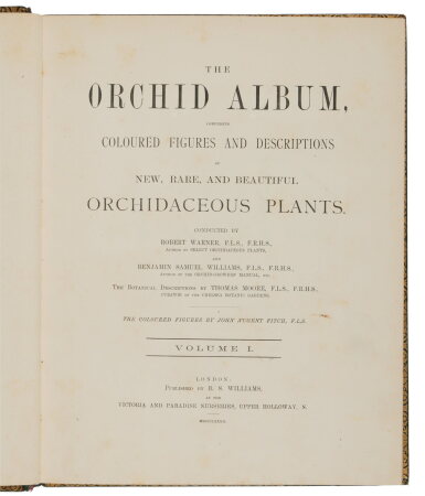 View full screen - View 1 of Lot 1119. Warner, Robert and Benjamin Samuel Williams, and Thomas Moore | A striking nineteenth-century record of orchids.