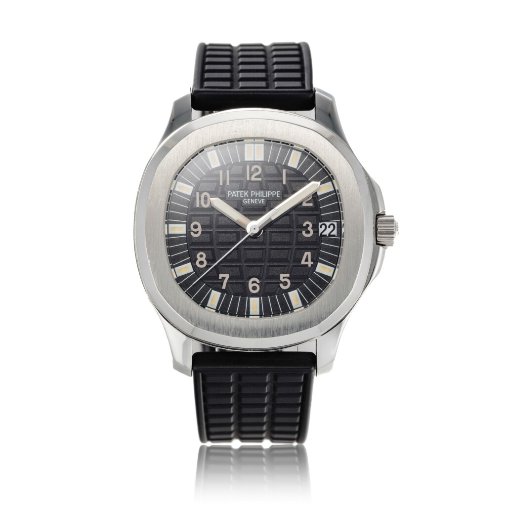 View full screen - View 1 of Lot 129. Reference 5065 | Aquanaut A stainless steel automatic wristwatch with date, Circa 2005 | 百達翡麗 5065 | 型號 Aquanaut 精鋼自動上鏈腕錶備日期顯示,約2005年製.