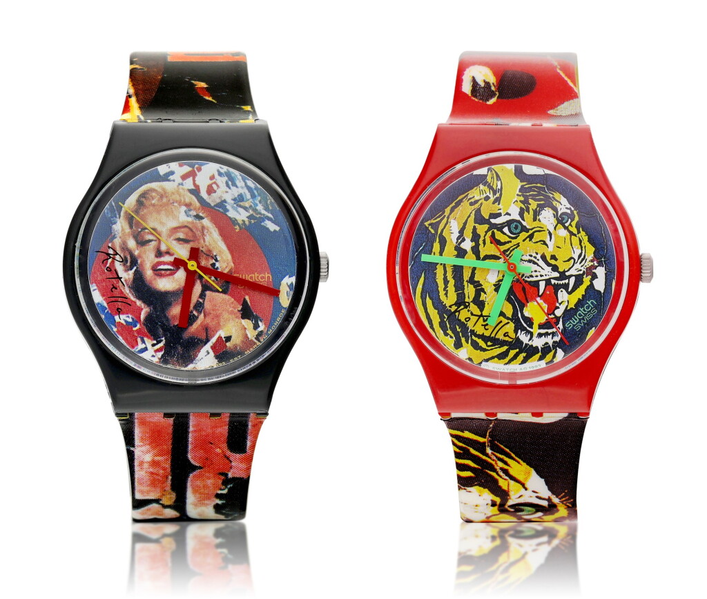 View full screen - View 1 of Lot 8084. Rotella Special, Reference GZS04 | A set of two resin wristwatches, Made in collaboration with Mimmo Rotella, Circa 1994 | Rotella Special 型號GZS04 | 一套兩件腕錶,為 Mimmo Rotella 合製,約1994年製.