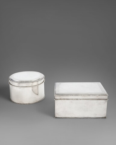 View full screen - View 1 of Lot 678. Two Dutch Silver Biscuit Boxes, Jan Hendrik Middelhuysen, Amsterdam, 1790/93.