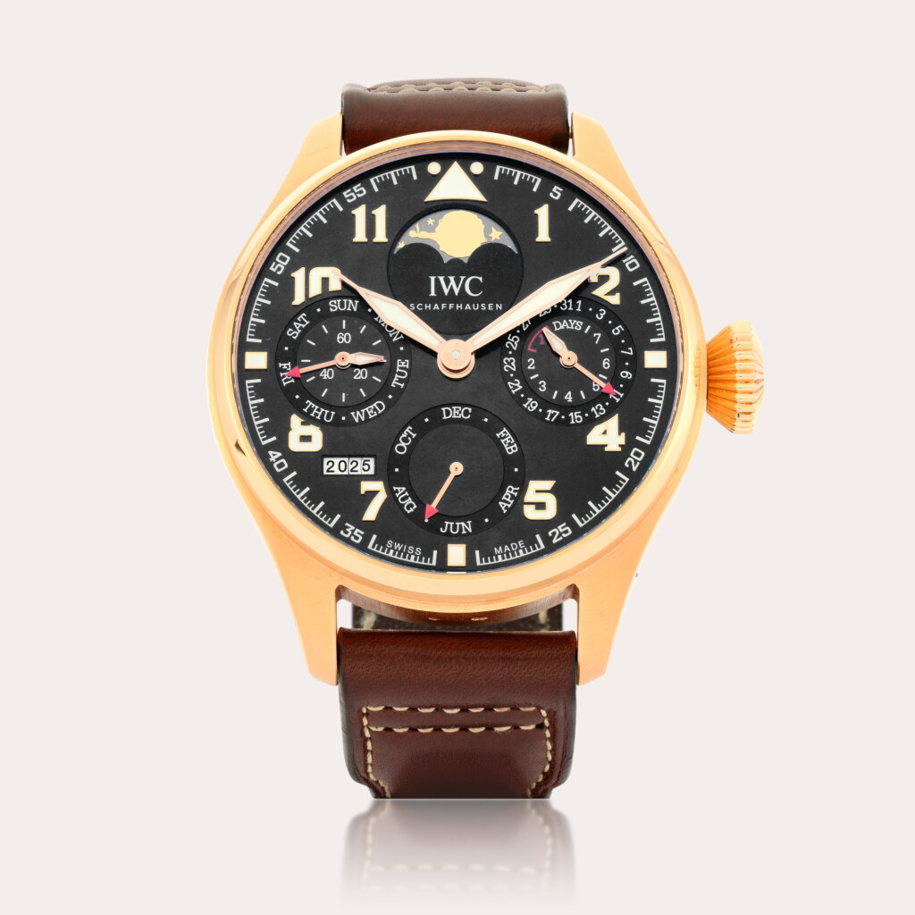 View full screen - View 1 of Lot 207. Big Pilot's Watch Perpetual Calendar 'Le Petit Prince', Reference IW502802 | A limited edition pink gold perpetual calendar wristwatch with moon phases, year and power reserve indication | Circa 2014.