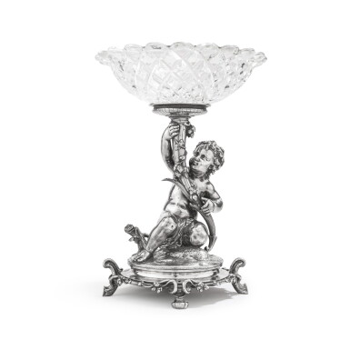 View full screen - View 1 of Lot 408. A silvered bronze center table, Christofle, Paris, circa 1870 | Coupe en bronze argenté par Christofle, Paris, vers 1870.