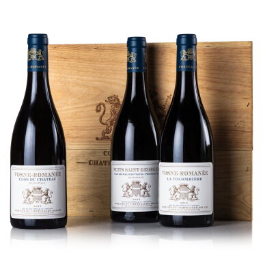 View full screen - View 1 of Lot 70. Assortment Case Nuits St. Georges, Clos des Grandes Vignes with Vosne Romanée, Clos du Château and La Colombière 2015 Domaine du Comte Liger-Belair (3 BT).
