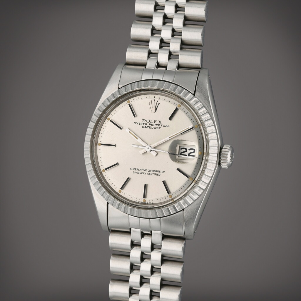 View full screen - View 1 of Lot 427. Reference 1603 Datejust | A stainless steel automatic wristwatch with date and bracelet, Circa 1960.