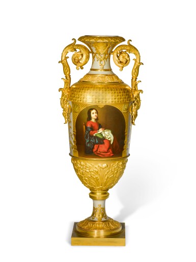 View full screen - View 1 of Lot 338. A monumental porcelain vase, Imperial Porcelain Factory, St Petersburg, 1857.