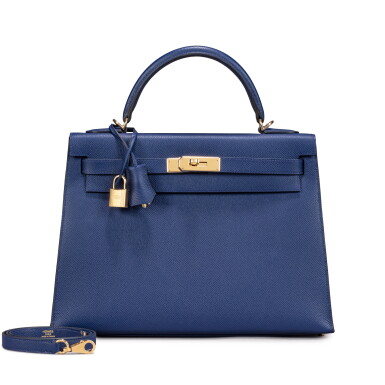 View full screen - View 1 of Lot 645. Bleu Saphir Epsom Kelly 32 Sellier Permabrass Hardware, 2022.