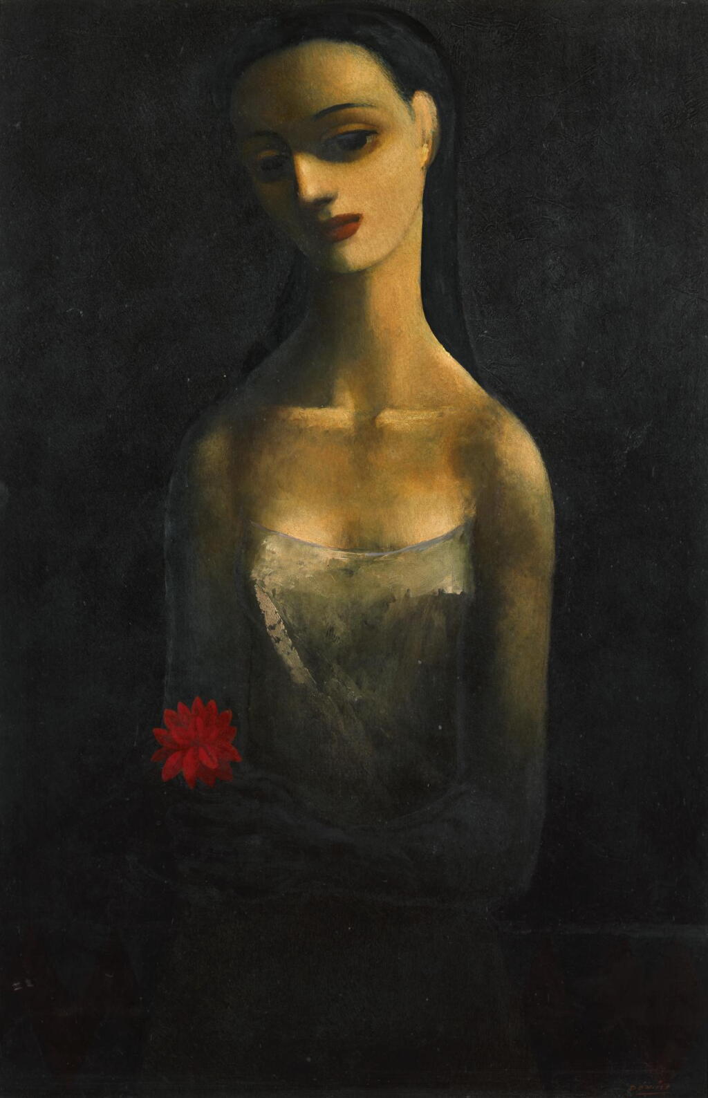 View full screen - View 1 of Lot 29. DANIEL O'NEILL | GIRL WITH A FLOWER .