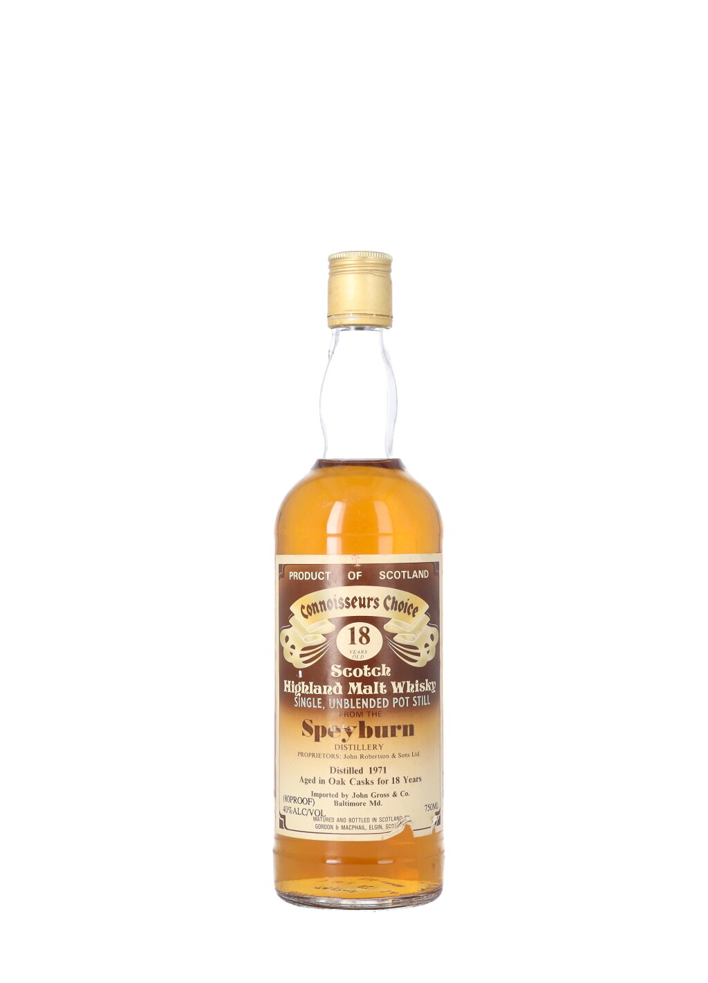 View full screen - View 1 of Lot 6034. Speyburn Gordon & MacPhail Connoisseurs Choice 18 Year Old 40.0 abv 1971 (1 BT75).