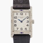 A rare white gold and enamel wristwatch, Circa 1925