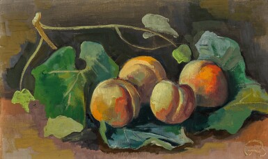 View full screen - View 1 of Lot 149. Stillleben mit Pfirsichen (Still Life with Peaches).