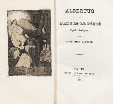 View full screen - View 1 of Lot 52. GAUTIER. Albertus... Paris, 1833. In-12. Reliure de Cuzin. Édition en partie originale. Très rare..