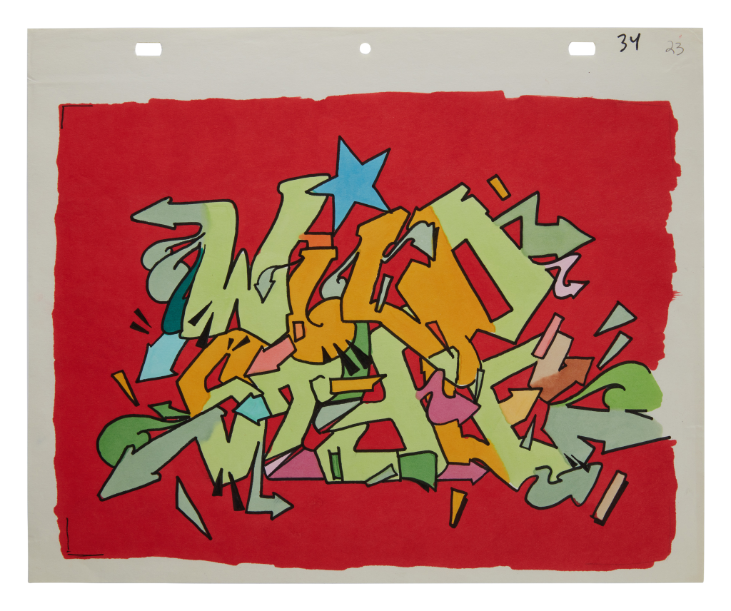 View full screen - View 1 of Lot 14. "Wild Style" title animation cel, ca. 1982.