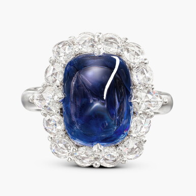 View full screen - View 1 of Lot 1639. Colour-Change Sapphire and Diamond Ring | 8.16克拉 天然「 斯里蘭卡」未經加熱 變色藍寶石 配 鑽石 戒指.